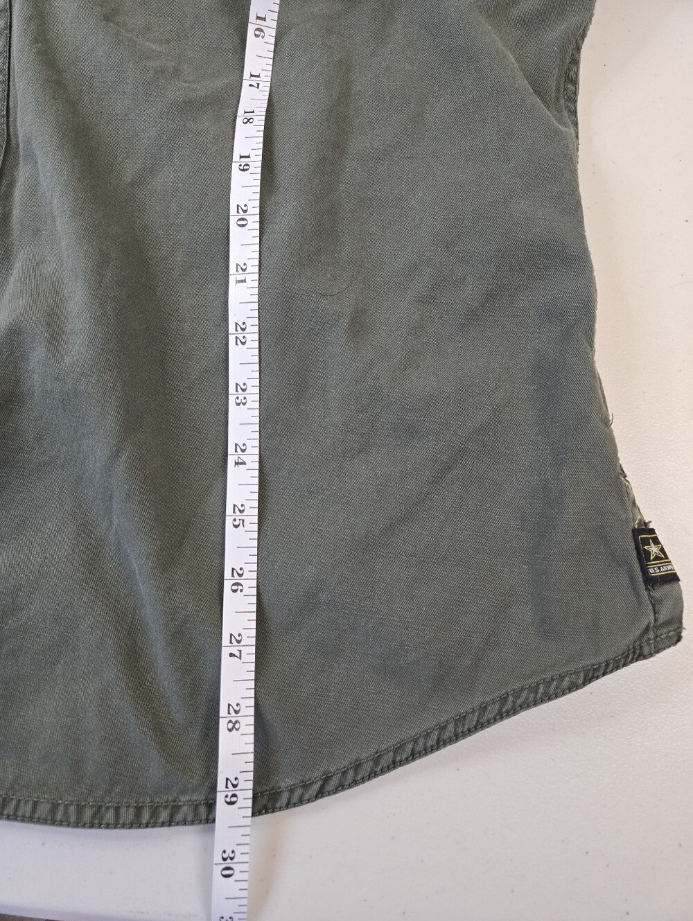 Authentic Apparel Military Style Button Front Shirt in Army Green XXL - Picture 10 of 11